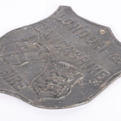 104 - A London and Lancashire lead fire insurance mark plaque, H22.5cm