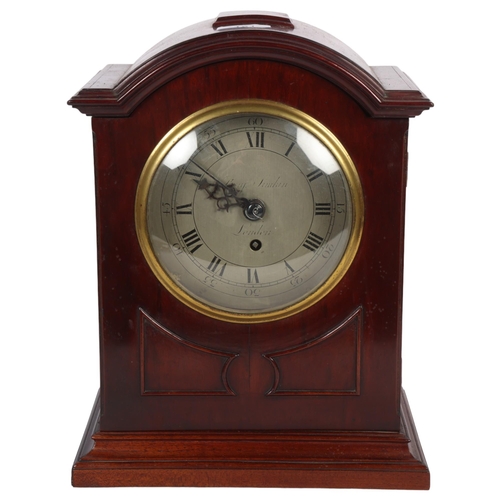 151 - Benjamin Simpkin, London, early 20th century mahogany dome-top cased mantel clock, with 8-day moveme... 
