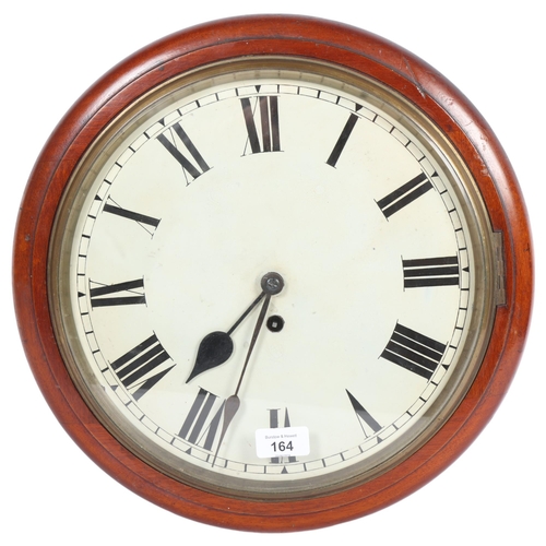 164 - A George VI oak-cased dial wall clock, with single fusee movement, rear of the case impressed SM&C 1... 