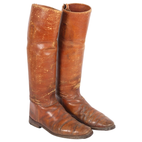170 - Frederick Cook for Abercrombie & Fitch & Co, pair of brown leather riding boots, with bootlegger rid... 