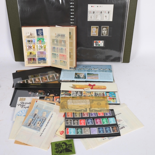 204 - A partial album of commemorative UK stamps, including Penny Blacks, Four Pence Reds (Philympia 1970)... 