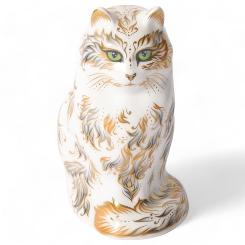 26 - Royal Crown Derby, a model of a cat paperweight 