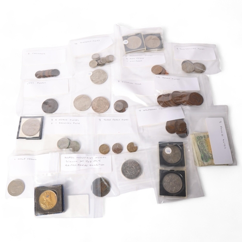 33 - A collection of British pre-decimal and other coins, and banknotes
