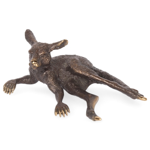 43 - Pete Smit, cast bronze study of a kangaroo, L11cm