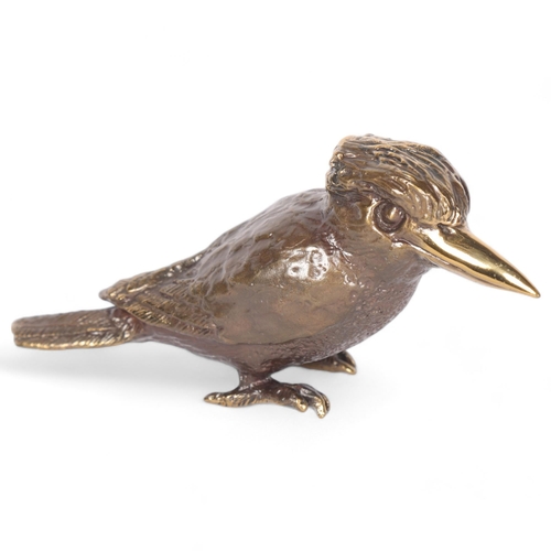 44 - Pete Smit, cast bronze study of a kookaburra, H5.5cm