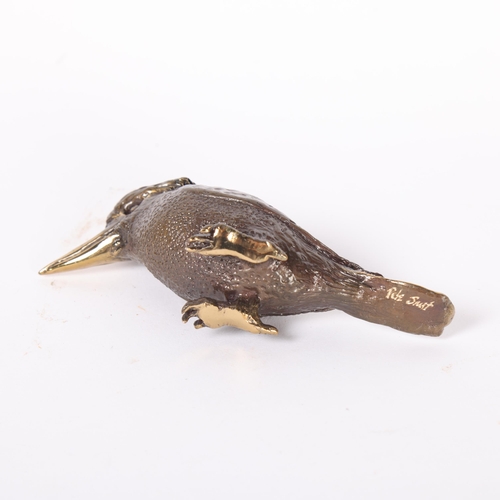 44 - Pete Smit, cast bronze study of a kookaburra, H5.5cm