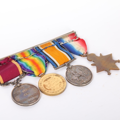 50 - A group of 4 First World War medals, named to 433 R.A.Newberry.R.FUS., the Star medal is for rank  C... 