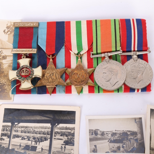 51 - A group of 4 Second World War medals, including the Italian Star, together with a reproduction DSO m... 