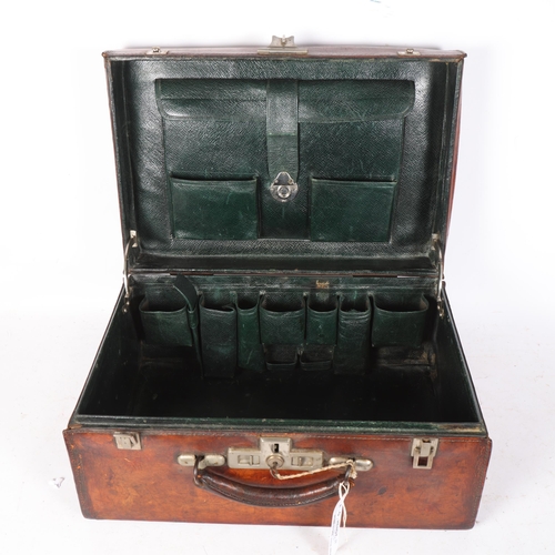 574 - A Victorian leather gentleman's grooming case with fitted interior, L47cm