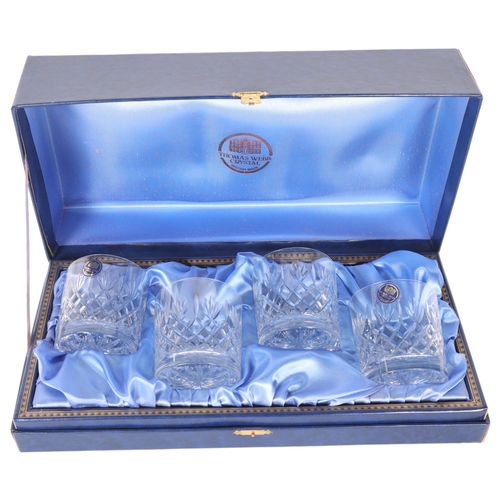 587 - A set of 4 Thomas Webb crystal Whisky tumblers, in presentation case