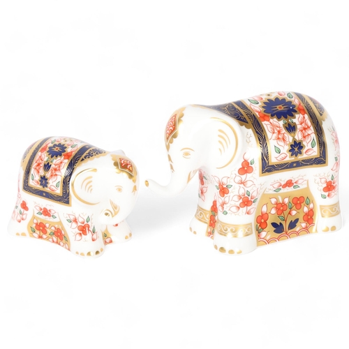 67 - Royal Crown Derby, 2 elephant paperweights, including a Lucky Star, a signature edition of 450, excl... 