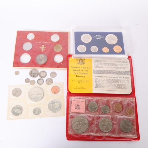98 - 4 various uncirculated and proof foreign coins sets, including New Zealand