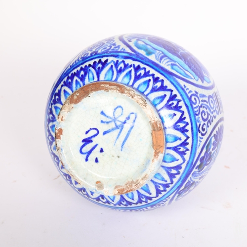 798 - An Islamic pottery rose water sprinkler, hand painted decoration, H30cm