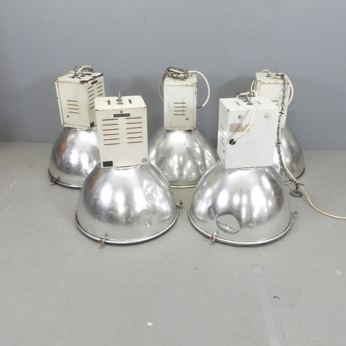 2676 - HILCLARE LIGHTING - Five industrial light fittings. Diameter 49cm, height 60cm.