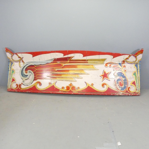 2687 - A 1930s painted wooden fairground panel. 255x86cm. WITH THE OPTION TO PURCHASE THE FOLLOWING LOT AT ... 