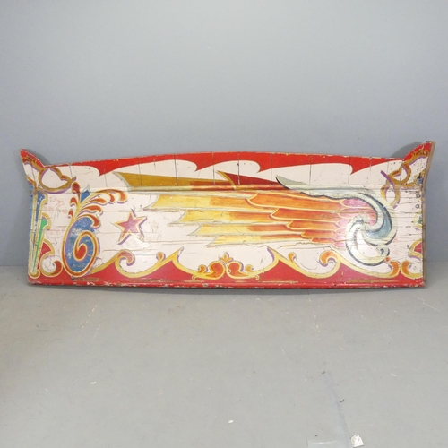 2688 - A 1930s painted wooden fairground panel. 2548x86cm. WITH THE OPTION TO PURCHASE THE FOLLOWING LOT AT... 