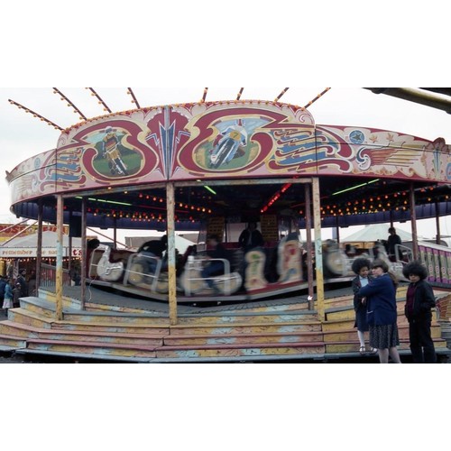 2689 - A 1930s painted wooden fairground panel. 255x84cm.