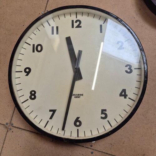 184 - Gent of Leicester, a mid-century teak-cased electric master clock, with pendulum, together with 4 Ge... 