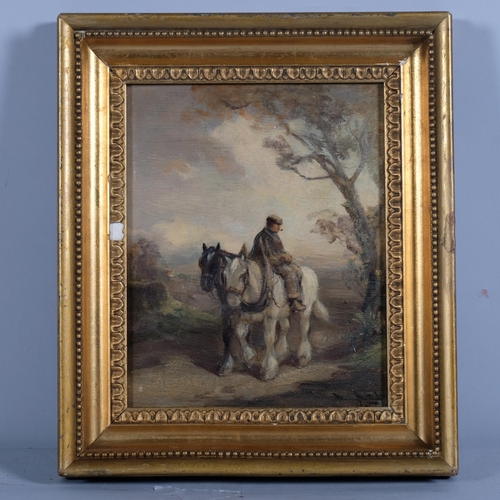 237 - Murray MacDonald (1898 - 1991), homeward bound, oil on wood panel, 23cm x 18.5cm, framed