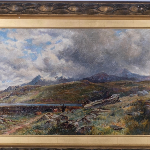 241 - Attributed to George Melville Rennie (1874 - 1953), highland landscape, oil on canvas, 31cm x 43cm, ... 