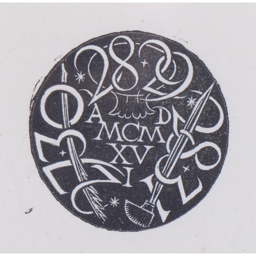 244 - Eric Gill, Rondel, original woodblock print, 1916, by St Dominic's Press, 3.5cm diameter