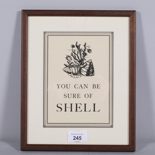 245 - Robert Gibbings, Shell advertising image, wood engraving, published by Curwen Press 1935, 18cm x 13c... 