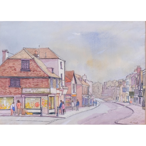 253 - 3 views of Battle East Sussex, by S Nash, watercolour, 25cm x 35cm, framed (3)