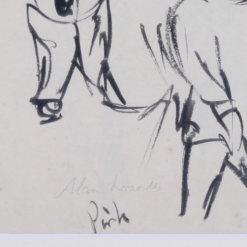 257 - Alan Lowndes (1921 - 1978), sheet of character sketches, pen and ink, signed in pencil, 27cm x 23cm,... 