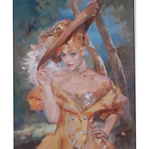 260 - Julian Gordon Mitchell, hot babe, oil on canvas, 51cm x 40cm, framed