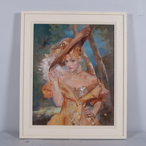 260 - Julian Gordon Mitchell, hot babe, oil on canvas, 51cm x 40cm, framed