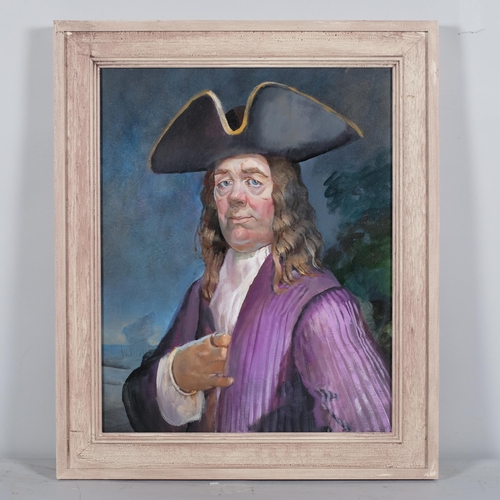 261 - Julian Gordon Mitchell, beau nash, oil on canvas, 51cm x 40cm, framed