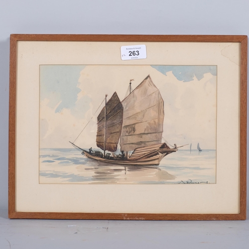 263 - Abdul Rahman, 2 Oriental scenes, watercolour, 18cm x 26cm, framed