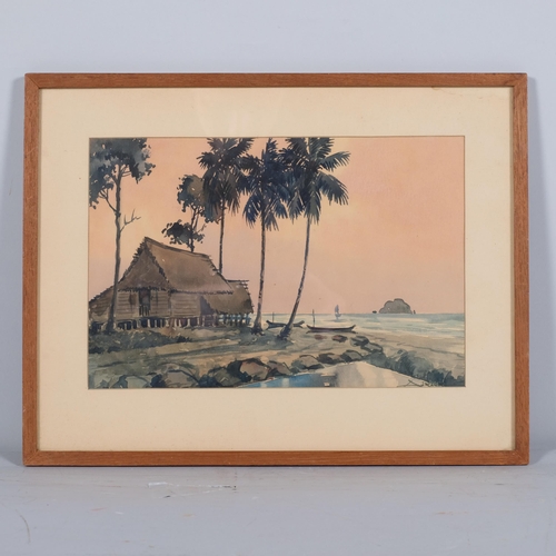 263 - Abdul Rahman, 2 Oriental scenes, watercolour, 18cm x 26cm, framed