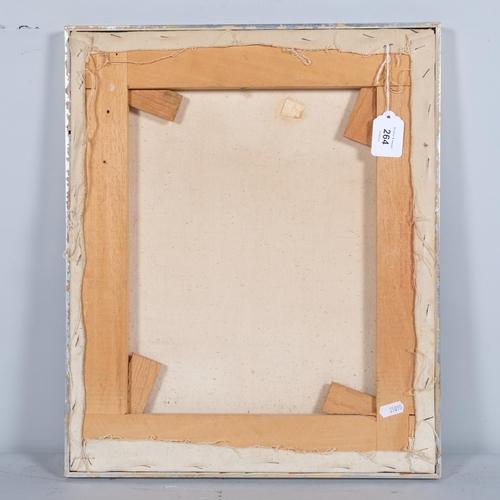 264 - Roland Fade, abstract forms, oil/applique on canvas, 1975, 46cm x 38cm, framed