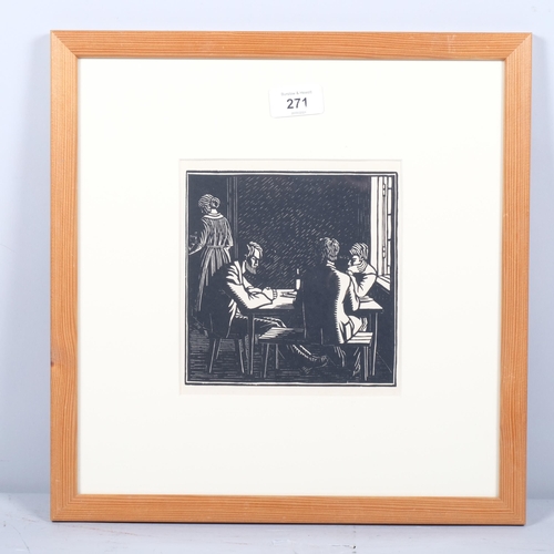 271 - Gwen Raverat (1885-1957), wood engraving on paper, The Bolshevists, 15.5cm x 15.5cm, mounted, glazed... 