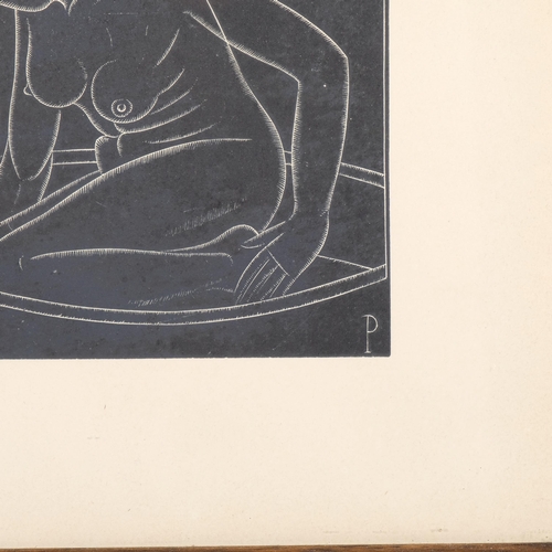 278 - Eric Gill ((1882-1940), woodcut on paper, Girl in Bath II (1923), monogrammed in the plate, 10.5cm x... 