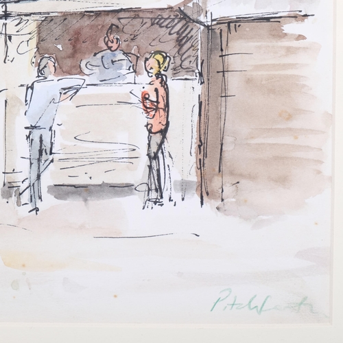 279 - Roland Vivien Pitchforth (1895-1982), watercolour and pen on paper, Café in the Park, signed in penc... 