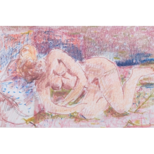 283 - Stuart Scott Somerville (1908-1983), pastel on paper, Red Nude, 12cm x 18 cm, mounted, glazed and fr... 