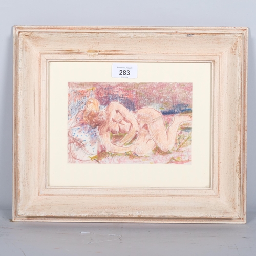 283 - Stuart Scott Somerville (1908-1983), pastel on paper, Red Nude, 12cm x 18 cm, mounted, glazed and fr... 