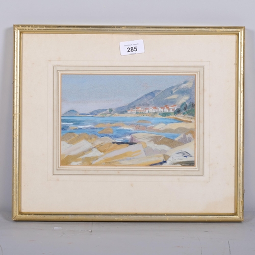 285 - Margaret Shaw (1917-1983), watercolour on paper, Ajaccio Seascape, signed, 14.5cm x 21cm, mounted, f... 