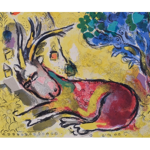 307 - Marc Chagall/Sorlier, window design, lithograph, 1962, image 29cm x 21.5cm, framed