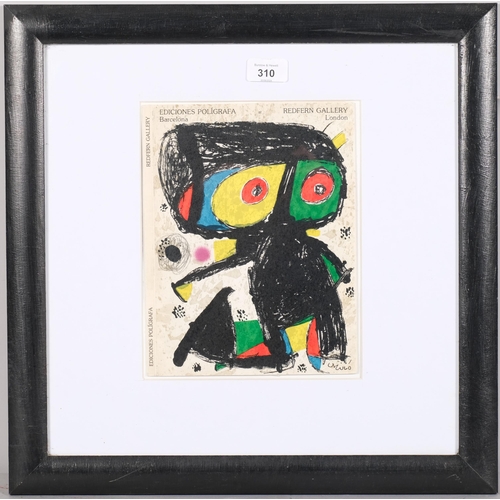 310 - Joan Miro, Redfern Gallery Exhibition cover, original 16 colour lithograph, 1978, edition of 1000 co... 