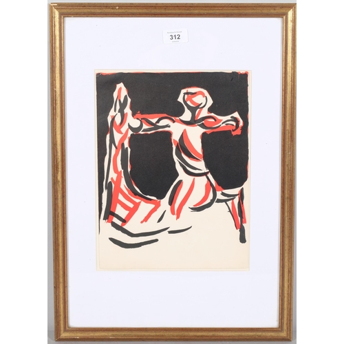 312 - Marino Marini, Cavalier, 1967, XXe Siecle no. 28, original lithograph, 30cm x 23cm, framed