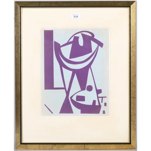 314 - Jean Helion, abstract, original linocut, 1938, for XXe Siecle from and edition of 1200 copies, sheet... 