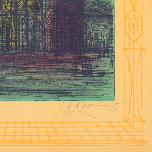 315 - Jean Carzou (born 1907), Le Palais Vert, original lithograph 1975, signed in pencil, no. 50/185, she... 