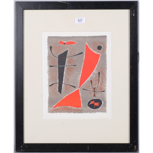 317 - Gustave Singier (1909 - 1984), abstract, 1955, original lithograph, XXe Siecle no. 5, sheet 31cm x 2... 