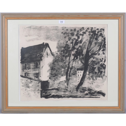 319 - Maurice Vlaminck, L'Oise Achadoval, 1921 original lithograph, signed in pencil, no. 46 from an editi... 