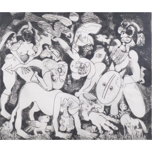 326 - Robert Macdonald (born 1935), dragon harvest, 1981, signed in pencil, no. 1/25, plate 42cm x 50cm, f... 