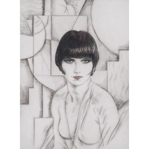 333 - Frank Martin (1921 - 2005), portrait of Louise Brooks, etching, signed in pencil, no. 9/100, plate 3... 