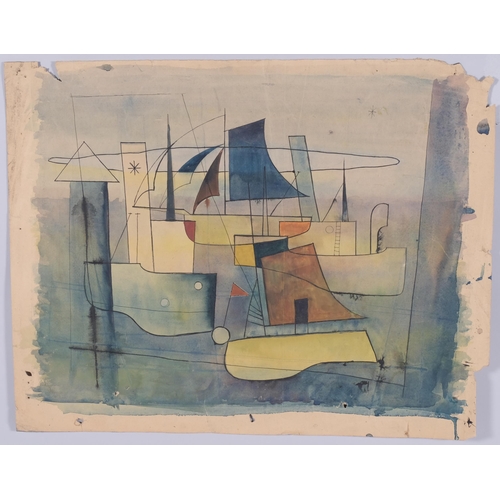 50A - John Hambleton Holdcroft (1926 - 2014) NDD FSIAD FCSD, abstract composition circa 1940s, watercolour... 